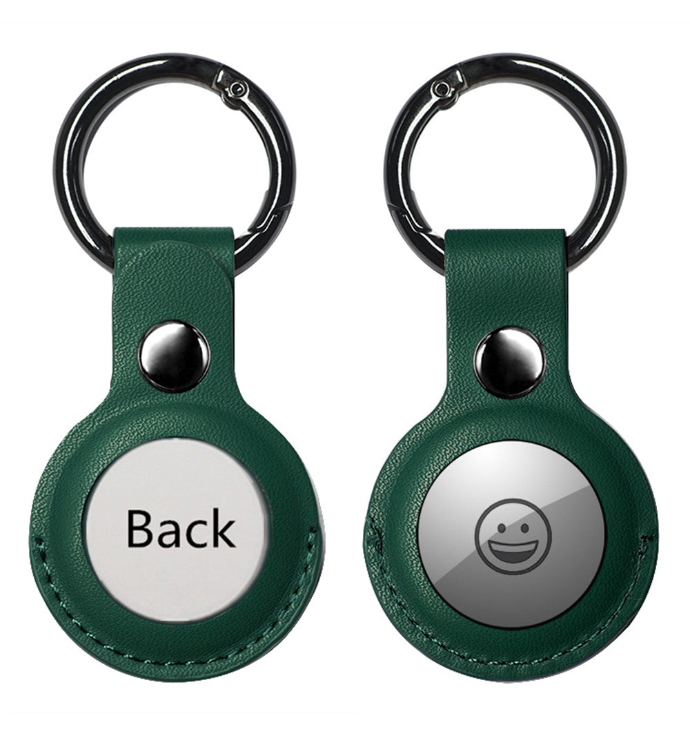 (2 Packs) Leather Case with Keychain for AirTag (2 Packs) Leather Case with Keychain for AirTag